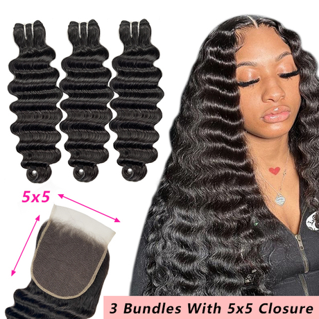 5x5 loose deep bundles & closure