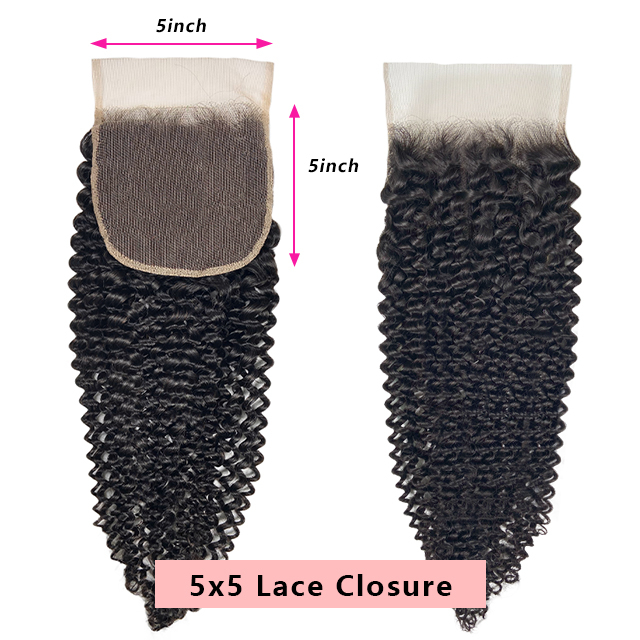 5x5 kinky curly bundles & closure