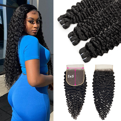 5x5 curly bundles & closure
