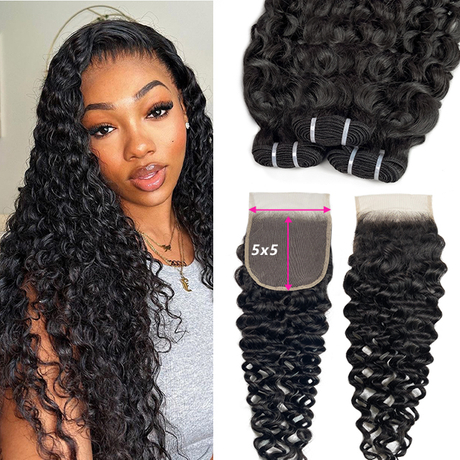 5x5 water wave bundles & closure