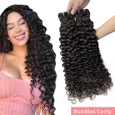 FBLhair Three Raw Curly Hair Products Bundles Extensions