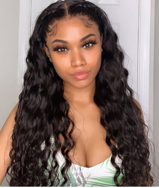 Natural Wave Peruvian 3 Bundles Hair With 13x4 Transparent Lace Frontal