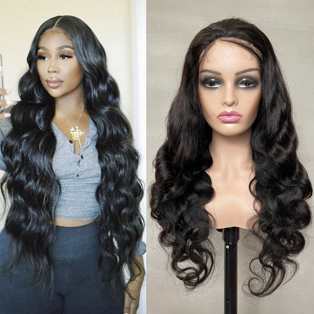 Body wave lace closure wig hair (15)