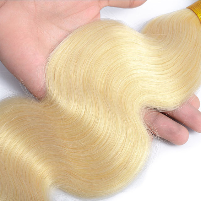 613 blonde color hair bundles with Closure (3)