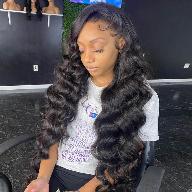 Raw Hair Loose Deep Wave Bundles with Closure