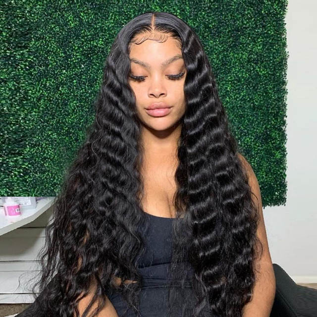 Next Day Delivery 28 Inch Deep Wave Closure Wig
