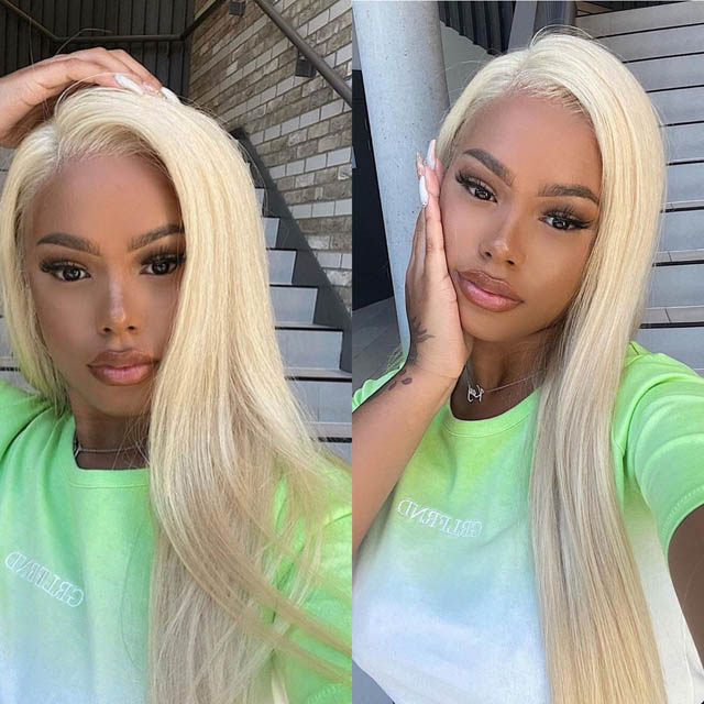 613 Color 4x4 Human Hair Lace Closure Wig 