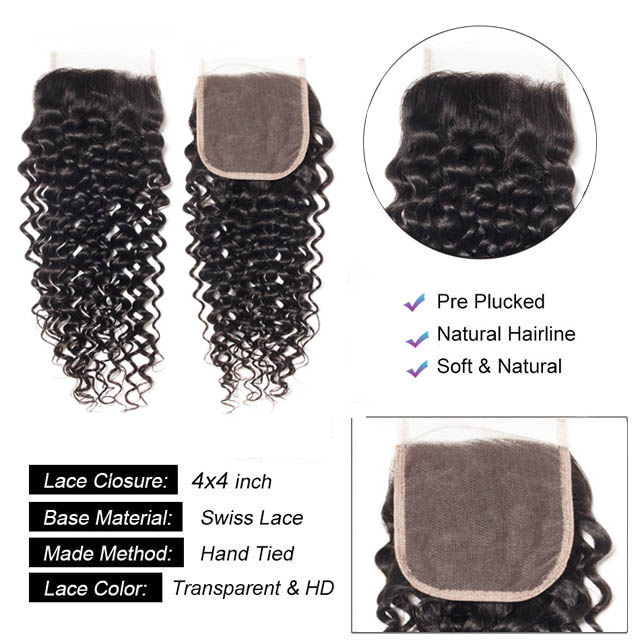 Curly Hair 3 Bundles with closure (2)