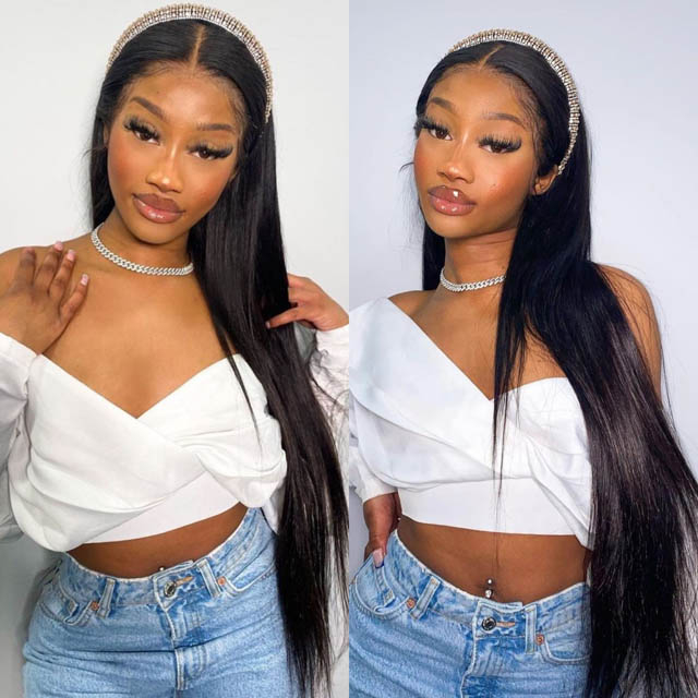 Cheap Peruvian Straight Human Hair Bundles with Frontal