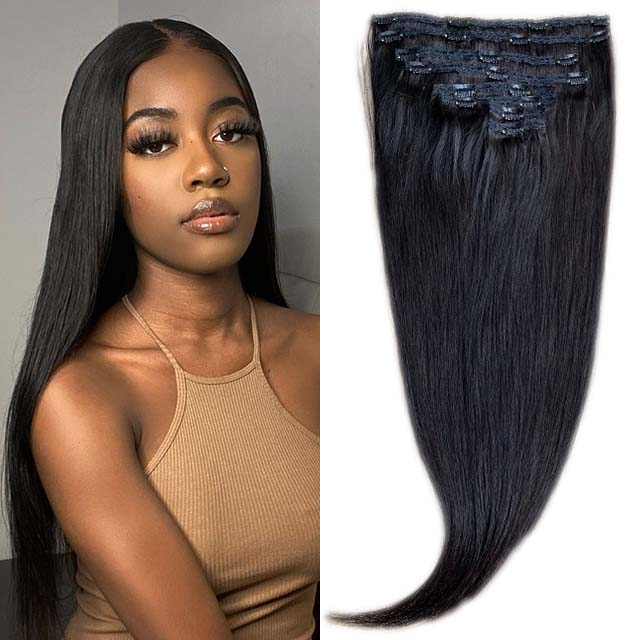 LIKSHAIR Remy Best Straight Clip in Human Hair Extensions