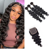 Loose Curly Hair Hd Lace Closure And Bundles