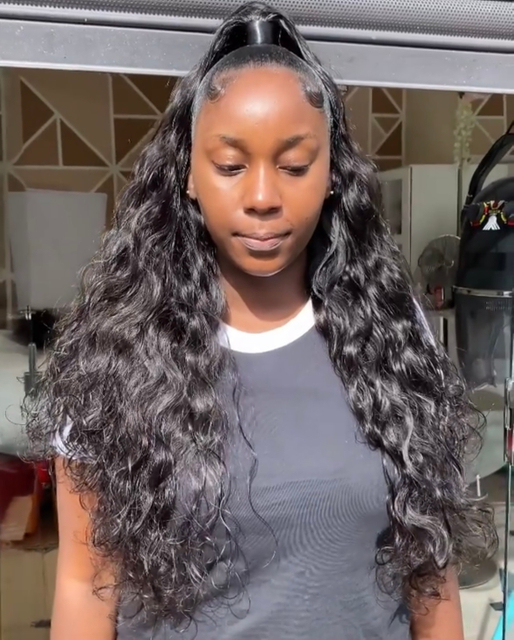 Natural Wave Human Hair Weave 3 Bundles With Closure
