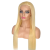 FBLhair Cheap 613 Human Hair 5x5 Straight Closure Wig Blonde