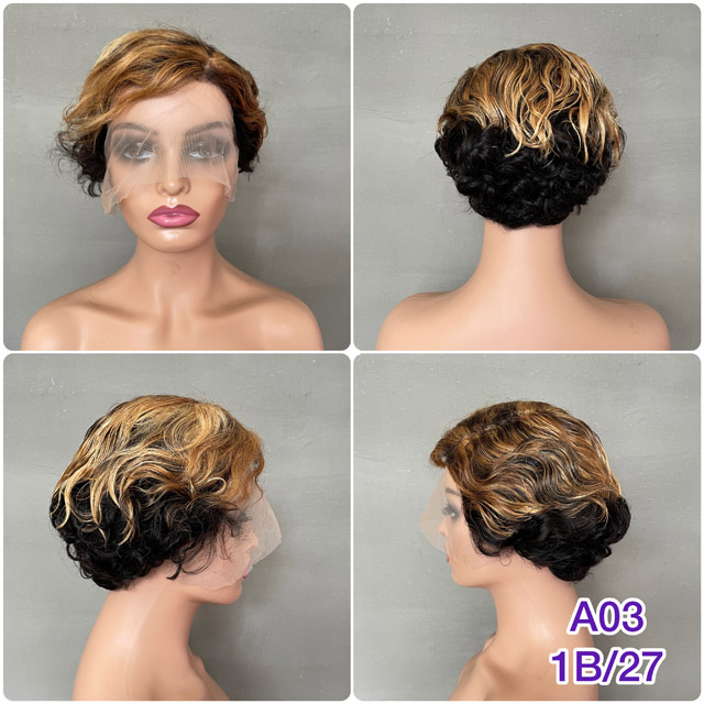Short Pixie T part Lace front wig (9)