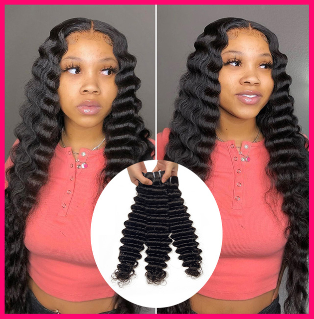 FBLhair Best Deep Wave Curly Three Hairs Bundle Products