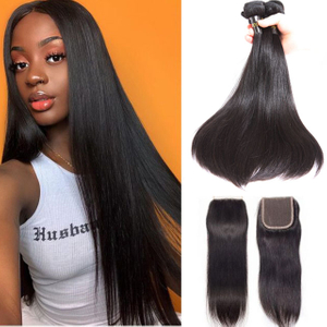 Can Be Dyed Hair Straight Bundles with Closure