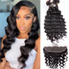 Loose Curly Ear To Ear Frontal with Bundles