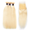 Blonde Human Hair 613 Bundles with Lace Closure