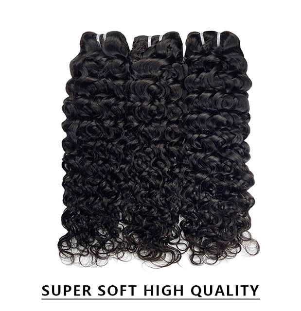 FBLhair 3 Bundles of Human Hair Products Curly Water Wave