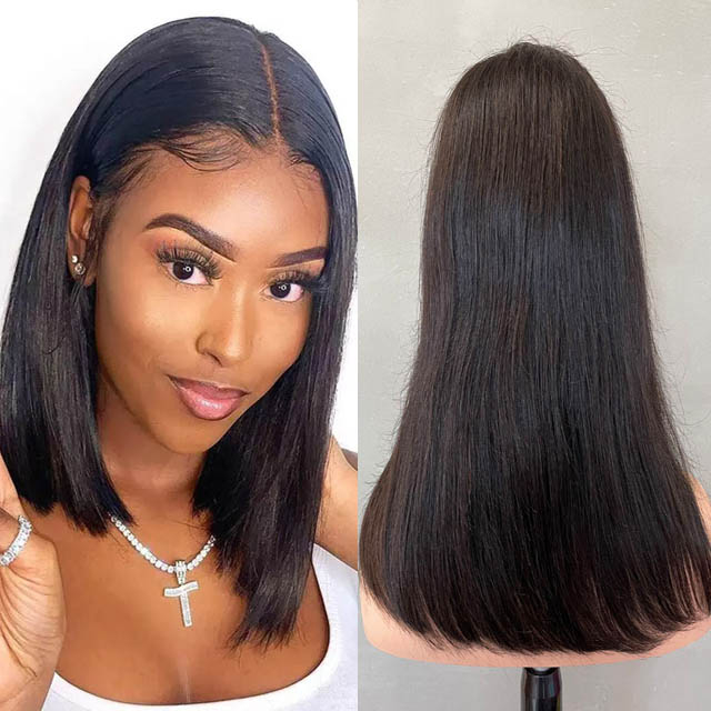 12 Inch 180 Density 4x4 Closure Bob Wig