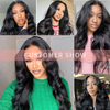 FBLhair Affordable Black Body Wave Lace Closure Wig 5x5 