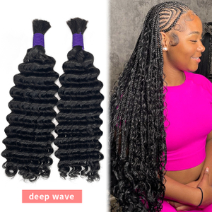 FBLhair Boho Braiding Hair Deep Wave Bulk Bundle for Black Women