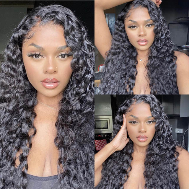 Wet And Wavy Closure Wig with Baby Hair