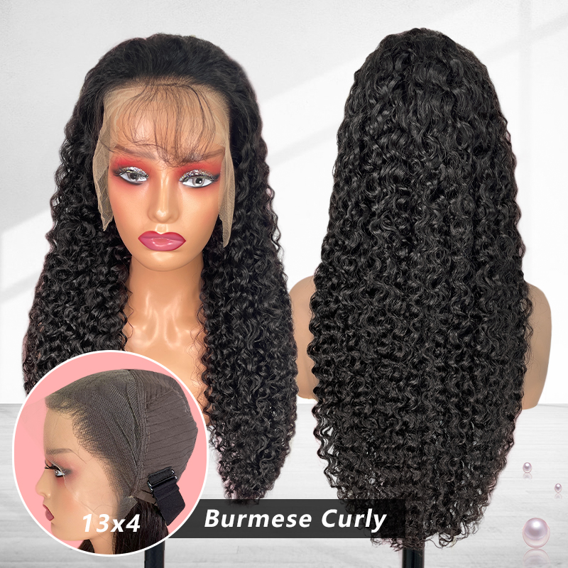 FBLhair 13x4 Raw Hair Burmese Curly Full Frontal Wig for Sale 
