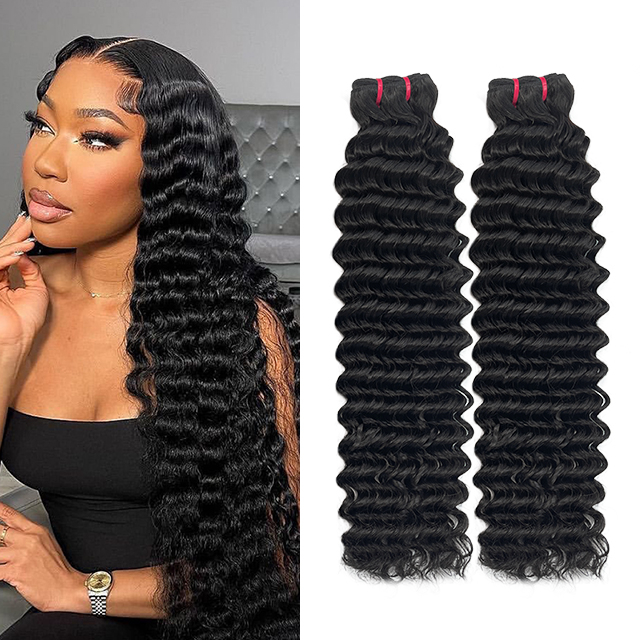 FBLhair Brazilian Deep Wave 3 Bundles Deals Human Hair